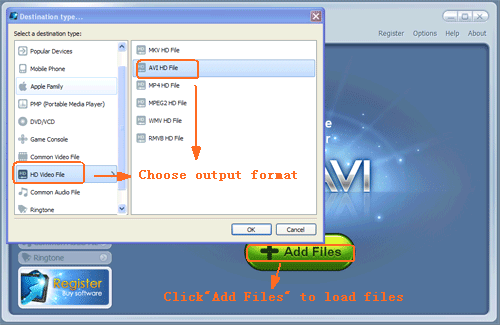 WinAVI究極動画変換に複数のビデオファイルをロードする- スクリーンショット
