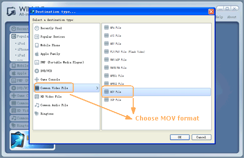 dvdをmovに変換するためにDVDファイルを入力する-スクリーンショット