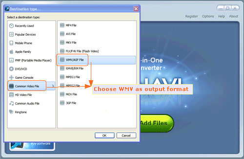 Flash FLVファイルを入力してWMV形式にFLVを変換する-スクリーンショット