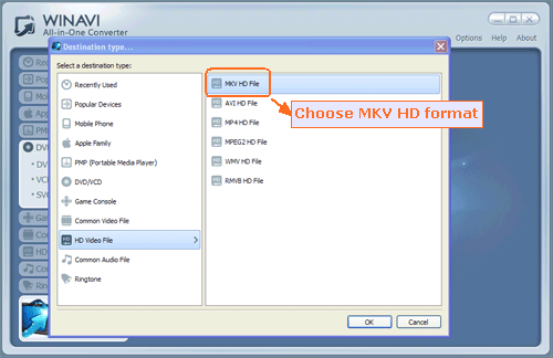 ブルーレイファイルを入力してHD MKV形式に変換する- スクリーンショット