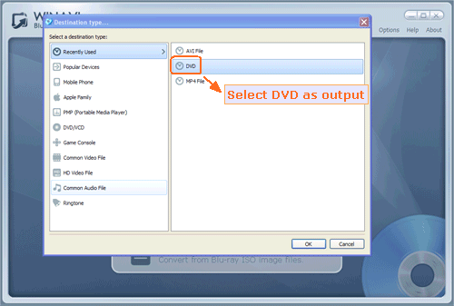 ブルーレイファイルをロードしてdvdに変換する - スクリーンショット